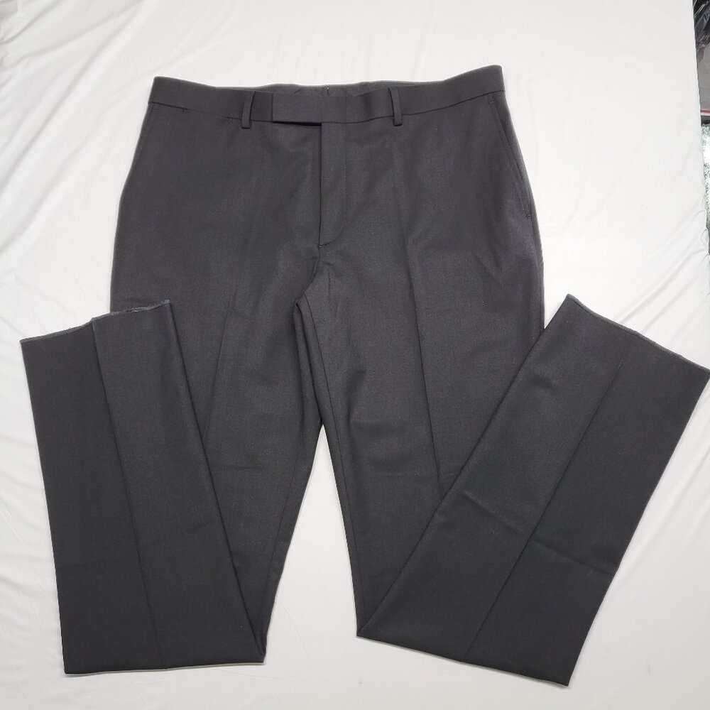Fourmy By Cintas Mens Pants 38X37 Raw Hem Straight Leg Wool Blend Washable Black